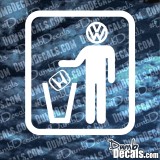 VW throwing away honda Decal