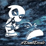 Deadpool funny decal sticker peeing on tacos