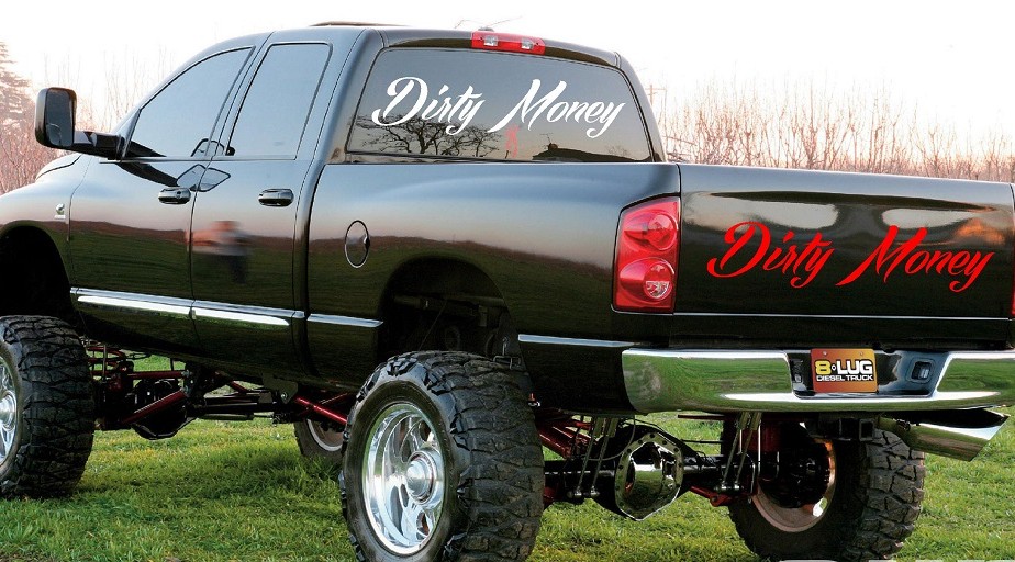 dirty money sticker