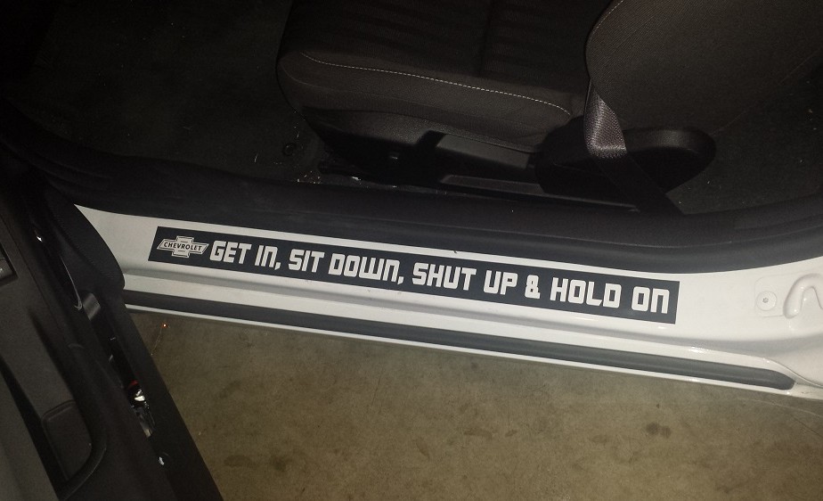 GET IN SIT DOWN SHUT UP AND HOLD ON License Plate Frame
