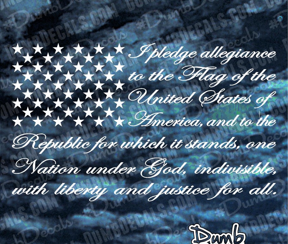 Flag Decal American Flag Decal Pledge of Allegiance Pledge Sticker 2nd Amendment American Flag