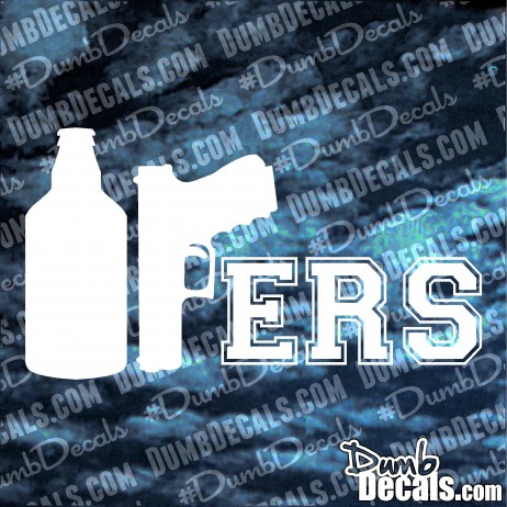 49ers 40oz + 9mm gun Decal