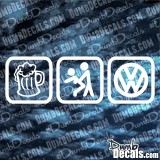 Drink Fuck VW Decal