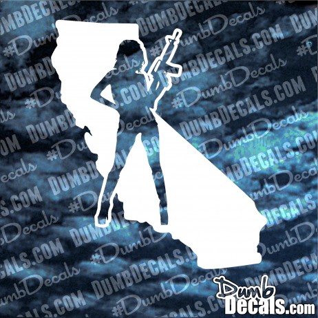 California Girl With Gun Decal