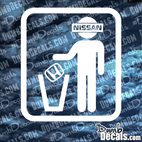 Nissan throwing away Honda Decal