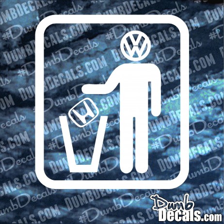 VW throwing away honda Decal