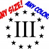 Three percent iii% 3% 13 stars vinyl decal